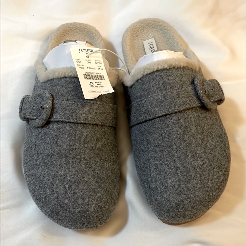 J.Crew Cream Fleece Slippers